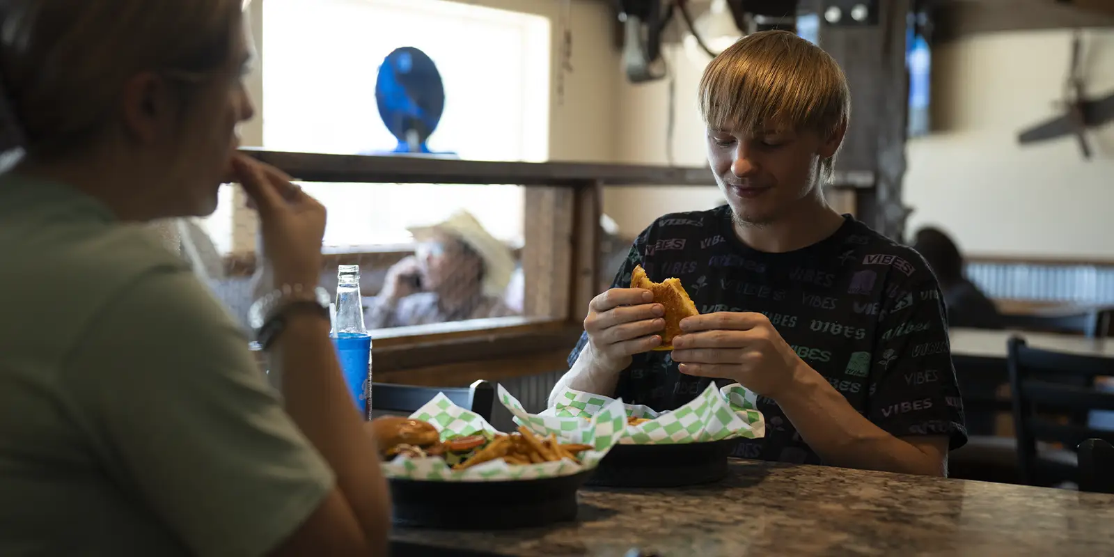 Grazers Restaurant couple eating