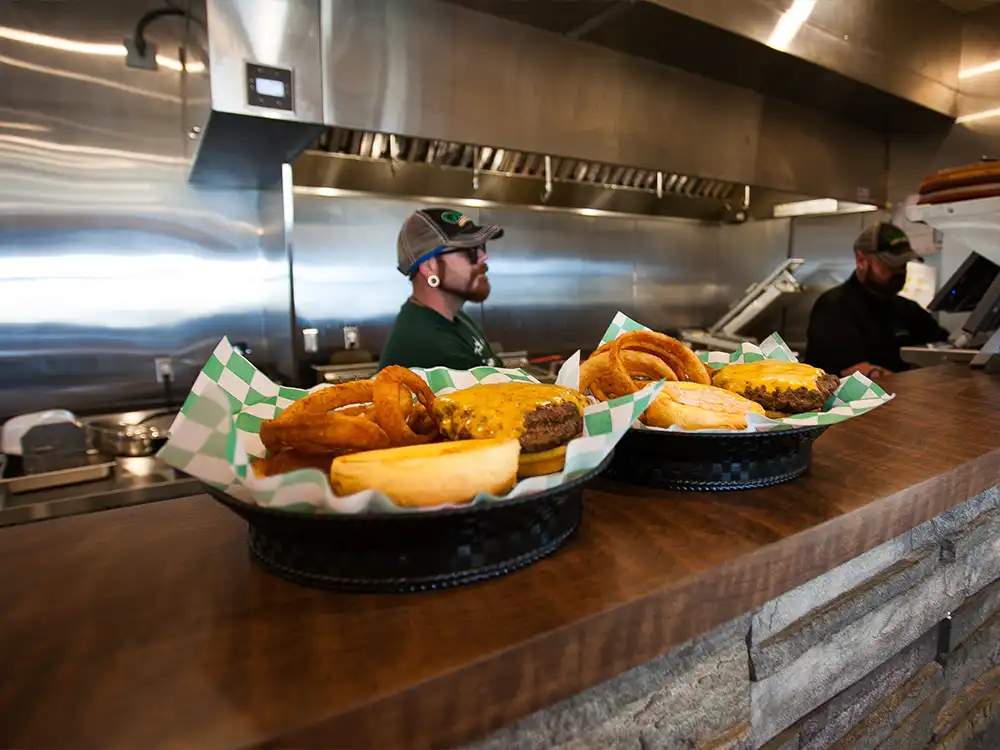 burgers ready to go out